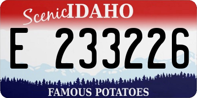 ID license plate E233226