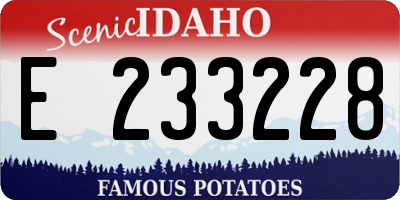 ID license plate E233228