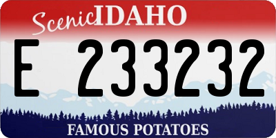 ID license plate E233232