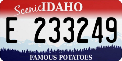 ID license plate E233249