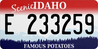 ID license plate E233259