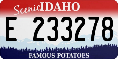 ID license plate E233278