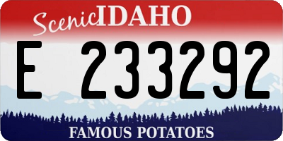 ID license plate E233292