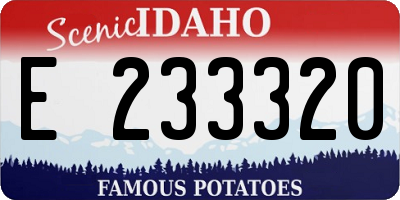 ID license plate E233320