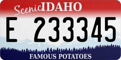 ID license plate E233345