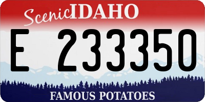 ID license plate E233350
