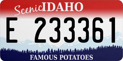 ID license plate E233361