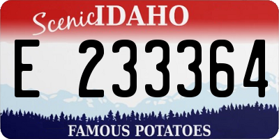 ID license plate E233364