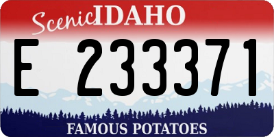 ID license plate E233371