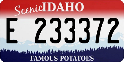 ID license plate E233372
