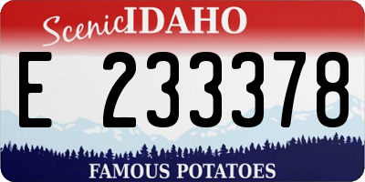 ID license plate E233378