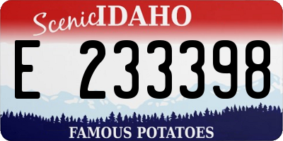 ID license plate E233398