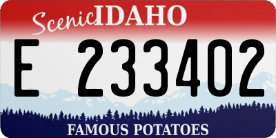 ID license plate E233402