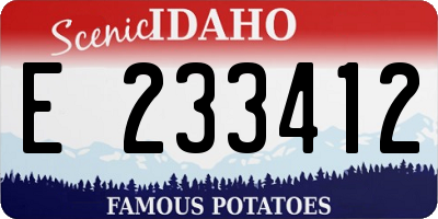 ID license plate E233412