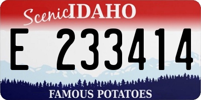 ID license plate E233414