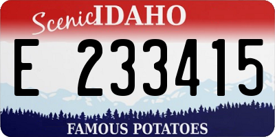 ID license plate E233415