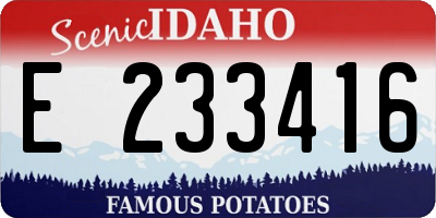 ID license plate E233416