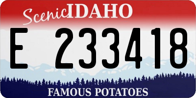 ID license plate E233418