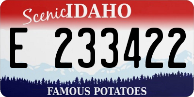 ID license plate E233422