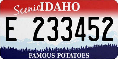 ID license plate E233452