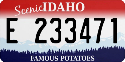 ID license plate E233471