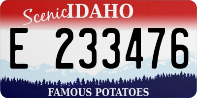 ID license plate E233476