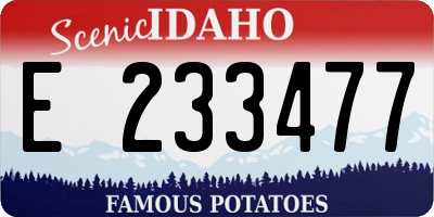 ID license plate E233477