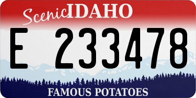 ID license plate E233478