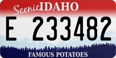 ID license plate E233482