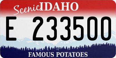 ID license plate E233500