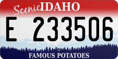 ID license plate E233506