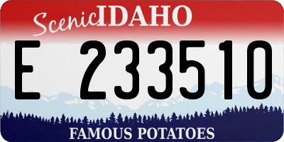 ID license plate E233510