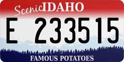 ID license plate E233515