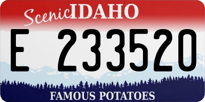ID license plate E233520