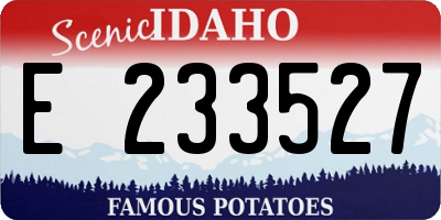 ID license plate E233527