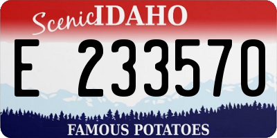 ID license plate E233570