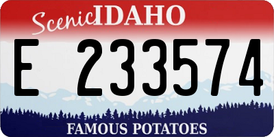 ID license plate E233574