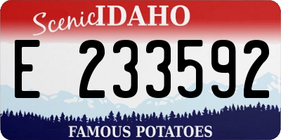ID license plate E233592