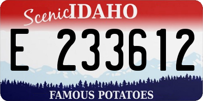 ID license plate E233612
