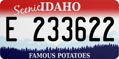 ID license plate E233622