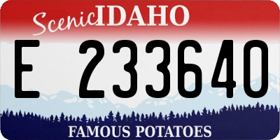 ID license plate E233640