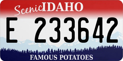 ID license plate E233642