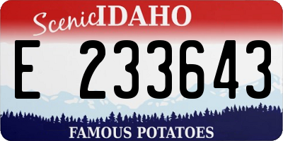 ID license plate E233643