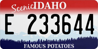 ID license plate E233644