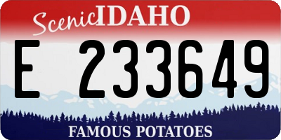 ID license plate E233649