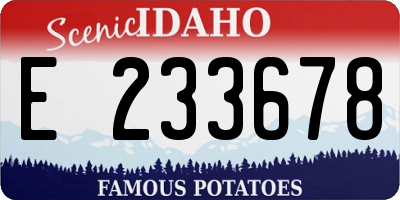 ID license plate E233678