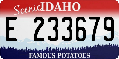 ID license plate E233679