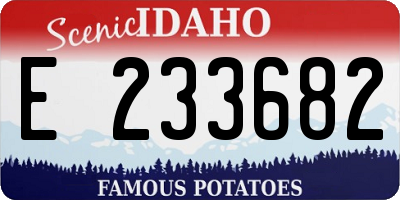 ID license plate E233682