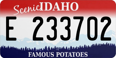 ID license plate E233702