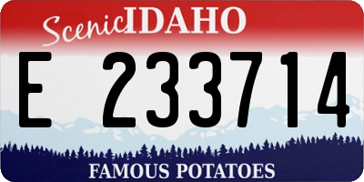 ID license plate E233714